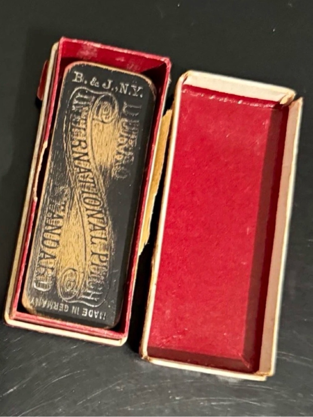 Vintage Durro Chromatic Harmonica Key of C A440. Black Wood Body with Box